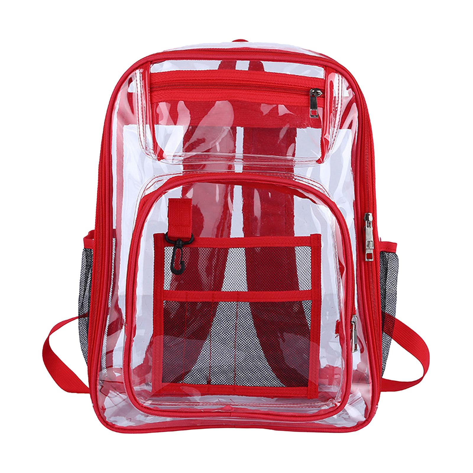 

Clear Backpack High Capacity Waterproof PVC Reinforced Strap for Women Outdoor Men червоний
