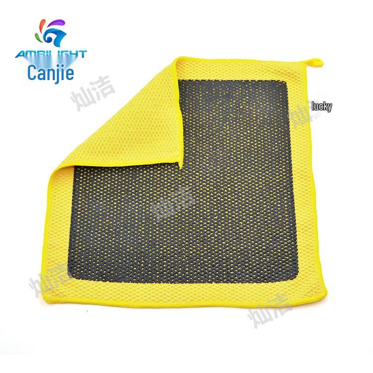 Canjie Volcanic Mud Car Cleaning Towel – Thickened Stain Removal Cloth for Car Detailing 30cm x 30cm жёлтый