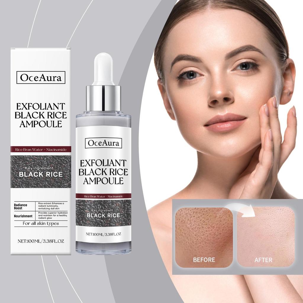 Black Rice Brightening Exfoliator Facial Cleansing Exfoliator Ampoule Softening Facial Serum