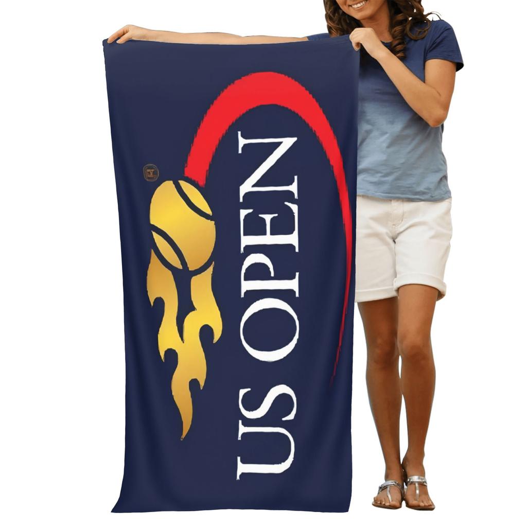 US Open Tennis Flamme Strandtuch Gemustert Sonnenschutz Und Winddicht Geeignet Für Schwimmbad Camping Reise Decke