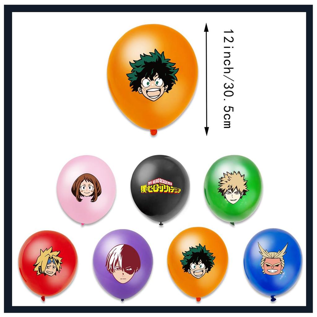 35-Piece Set for My Hero Academia Decorations, Banner, Birthday Balloons, Happy Birthday, Anniversary, Children's Day Decorations