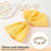 Gold Napkin Rings 20Pcs, Imitation Pearl Napkin Rings Napkin Holder, Elegant Rhinestone Gold Beaded Serviette Buckles for Weddings, Party Supplies &