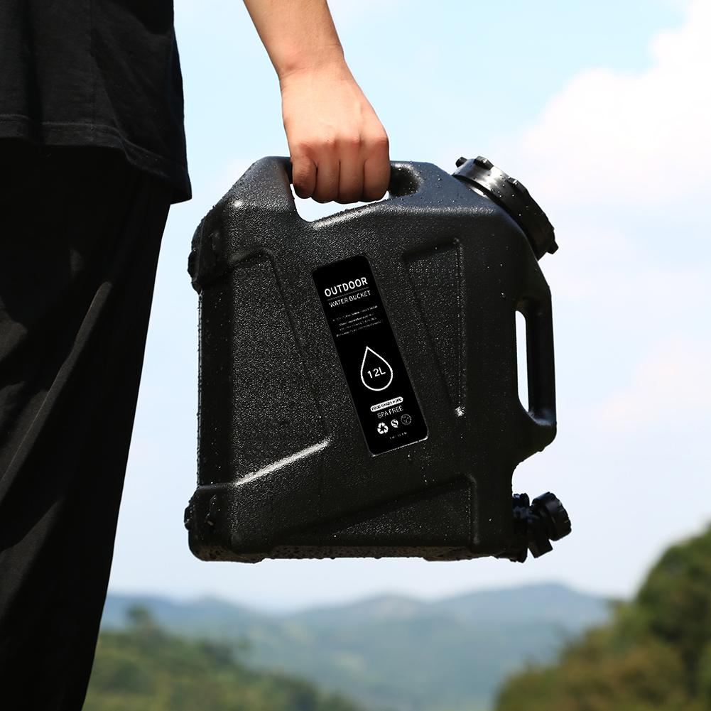 12L Camping Water Container Large Capacity Water Storage Jug Portable Emergency Water Can for Vehicle Car Outdoor Camping