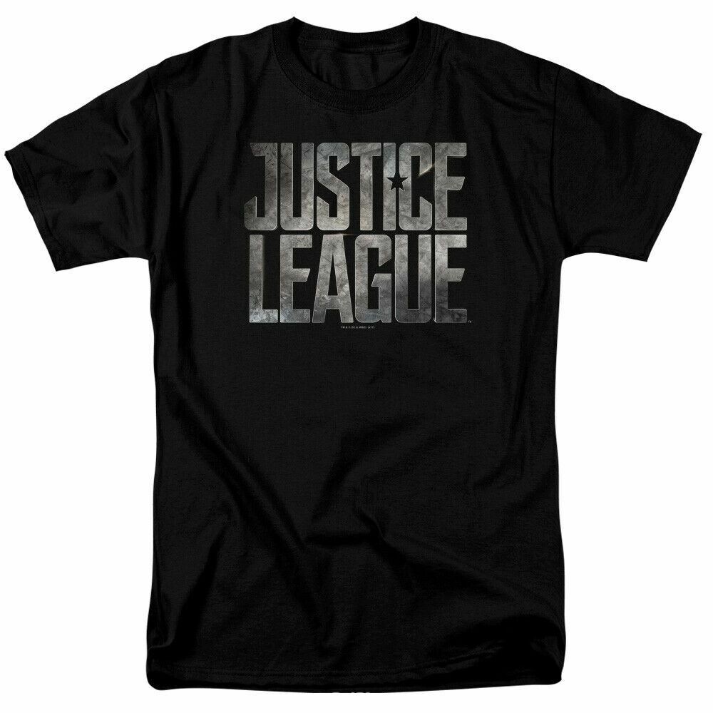 26 Justice League Metal Logo T Shirt Licensed Comic Book Movie Tee Classic Black Unisex T-Shirt XXXL