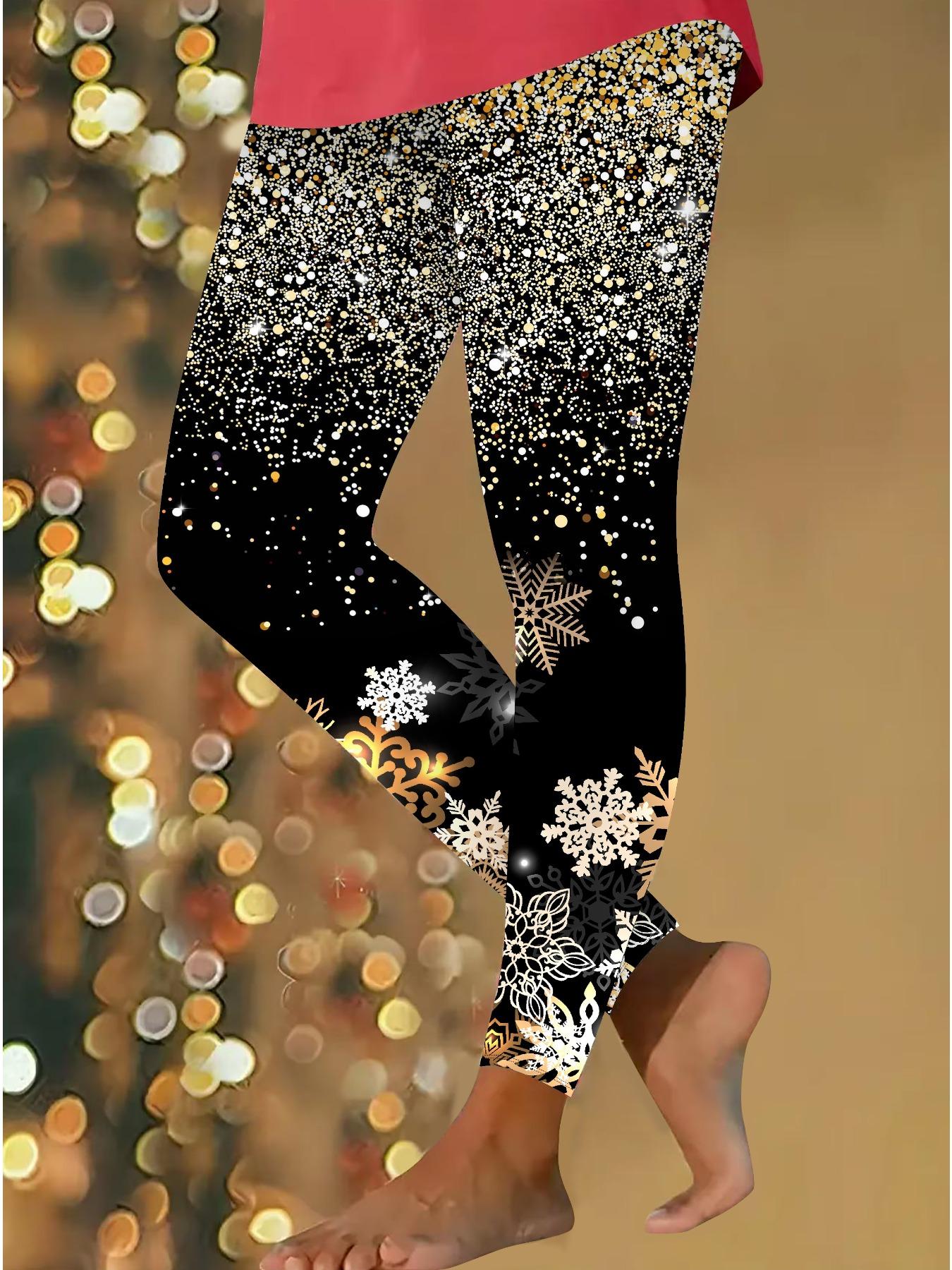 

Женские рождественские леггинсы для йоги с эластичными принтами, фитнес, бег, спортзал, активные штаны XXL жёлтый