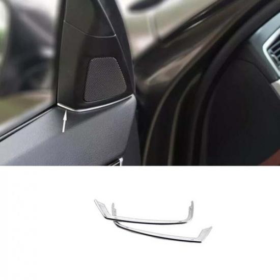 11-17 Cover Trim Front A Pillar Speaker Frame Fit For BMW 5 Series Matte Silver