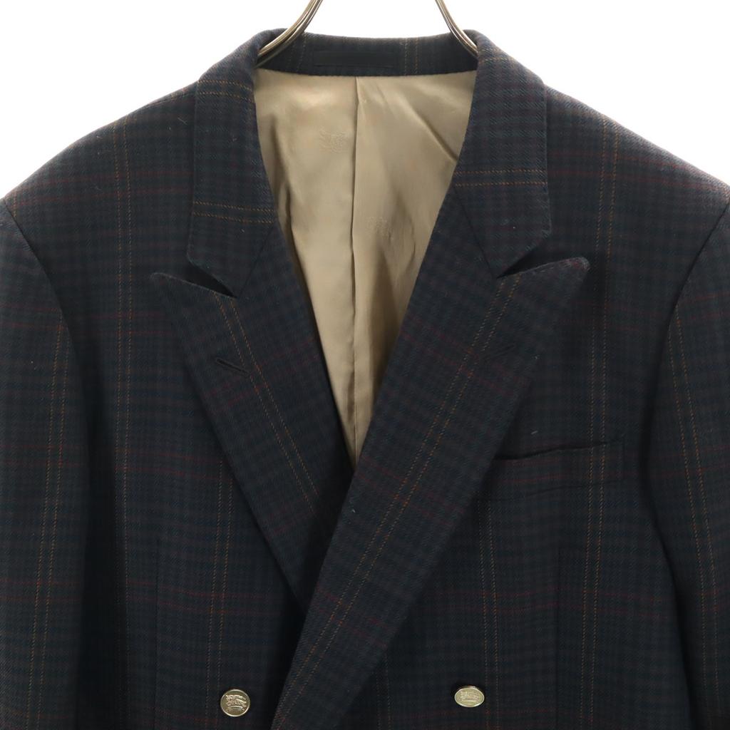 Burberrys 90er Jahre Old Check Muster doppelt geschnittene Jacke BE5 Navy System Herren Gebraucht