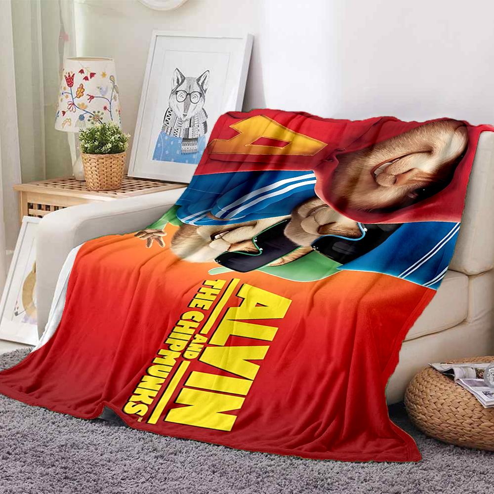 1Pc Alvin Chipmunks Flannel Fleece Blanket Soft Warm Throw Blanket for Sofa Bed Couch Home Decor Lightweight Travel Nap Blanket Xmas Gift Q1852