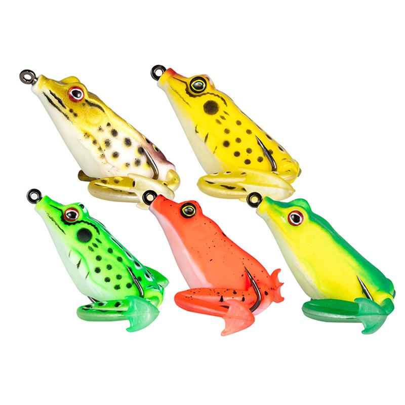 Lure Frog With Legs Bait Set Double Hooks for Bass Fishing