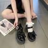 Japanese Small Leather Shoes Women's Summer New British Style Round Head Cute Soft Girl Versatile Bow Platform Shoes