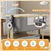 Areden Baby Crib with Diaper Changing with Easy 7 Adjustable Newborn Mosquito Suitable for Newborns Baby Gift Co-sleeping Table, Foldable, Portable,