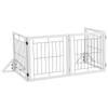 Folding Dog Gate with 4 Panels and Triangular Feet, 280x70 Cm, White