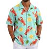 Men's Cuban Collar Shirt Hawaiian Summer Casual