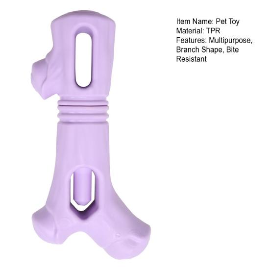 Bite Resistant Dog Toys Treat Stick Holder, Prevents Choking, Rubber Chew Toy, Stress Relief for Dogs Branch Shape, Teeth Cleaning Toy Small