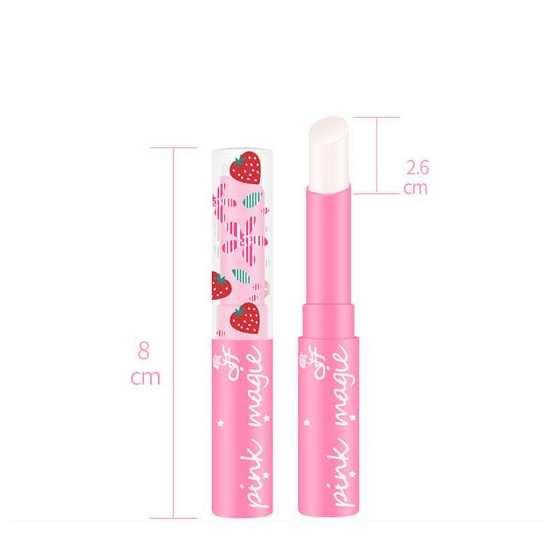 

Strawberry-Themed Moisturizing Lip Balm with Temperature Change Color In Nude Pink