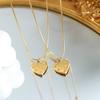 Dainty Minimalist Non Tarnish Stainless Steel Gift Jewelry Zircon Rhinestone Gold Love Heart Pendent Necklace for Women