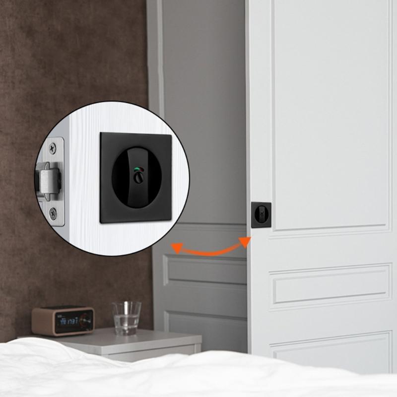Contemporary Pocket Door Hardware Featuring Privacy Lock Latches Interior Sliding Door Lock Easy To Use for Square Door