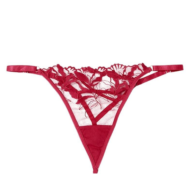 Women's erotic embroidered lace underwear, pure cotton thong, sexy tight T-shirt, strapped girls, sexy sexy