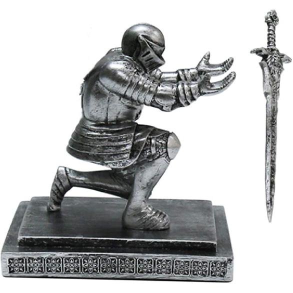 Knight Pen Holder Magnetic Cool Desk Accessories and Organizers Executive Soldier Knight Pen Holder Nice Christmas Gift for Boyfriend Husband Dad Son