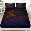 3pcs Fitted Sheet Set Visual Geometry Dizziness Print 100% Polyester Breathable Bedding Set for Home Decor with 2 Pillowcases