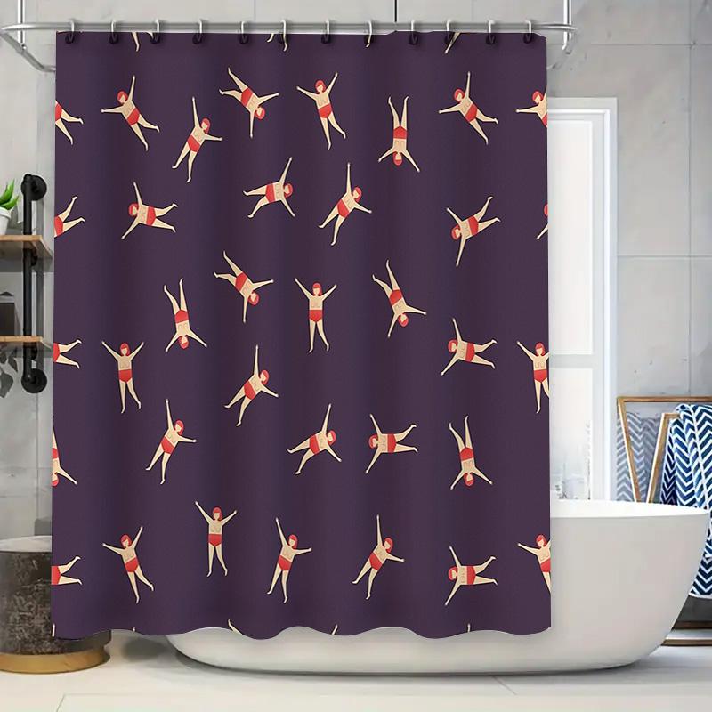 

Bathroom Shower Curtain Cute Monkey Pattern Washable Waterproof Decor For Home Hotel W60H190(CM)-1 Pcs