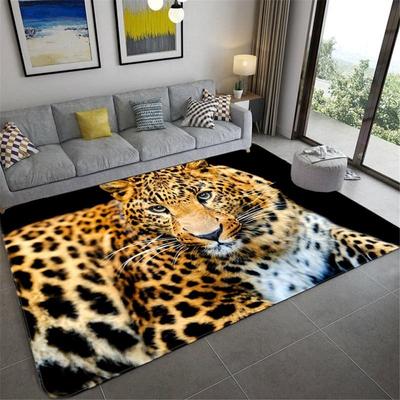 3D Leopard Tiger Lion Cat Non-slip Area Rugs Large Mat Rugs for Living Room Comfortable Carpet Soft Floor Mat Rugs for Bedroom