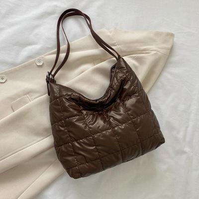 Autumn New Space Cotton Women Shoulder Bag Large Capacity  Winter Down Top-handle Tote Bag