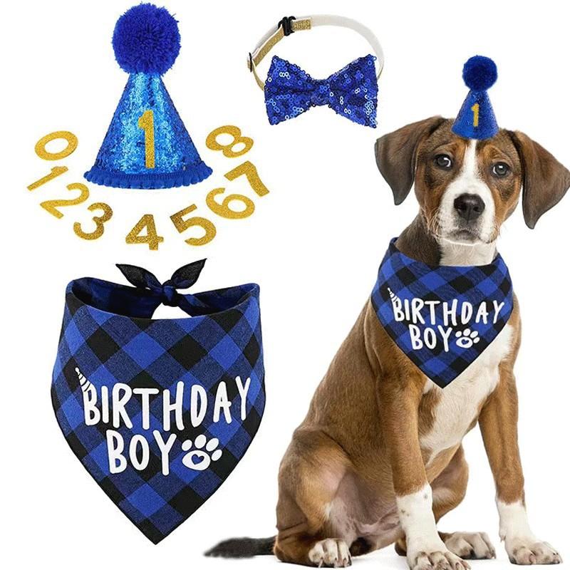 Print Patterns Large Size Polyester Dog Bandana Hat Triangle Towel Bow Tie Winter Party Pet Apparel Accessories
