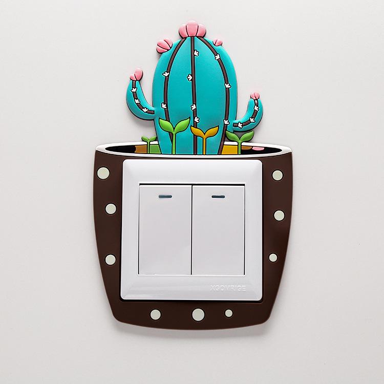 Cartoon Fluorescent Switch Sticker Cover Room Decor Moon Stars Sticker Switch Sticker Luminous Switch Outlet Affiche Decoration