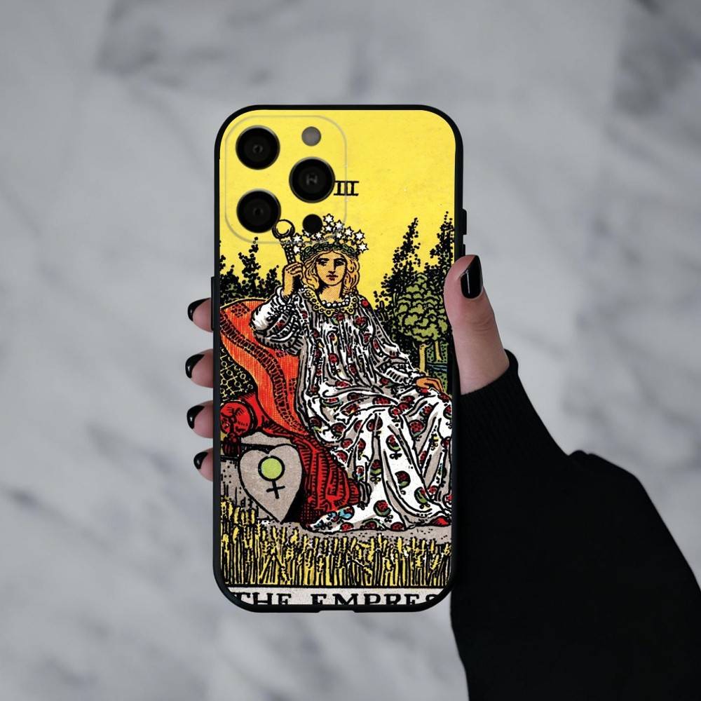 T-Tarot C-cards  Phone Case For iPhone 17pro,16,15,14,13,12,11 Plus,Pro Max,XS,Soft Silicone Black Cover