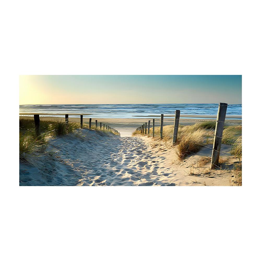 

Скандинавский морской пляжный закат Холст Настенное искусство Деревянный мост Пейзажная картина для декора гостиной Прибрежные морские принты Домашний декор 20x40cm