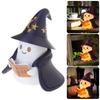 Cute Ghost Wizard Reading Book LED Night Light Halloween Home Decor Portable Resin Craft for Book Lover Bedside Ambiance