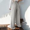 Women's Fashion Casual Solid Color Print High Waist Trousers Pants & Capris