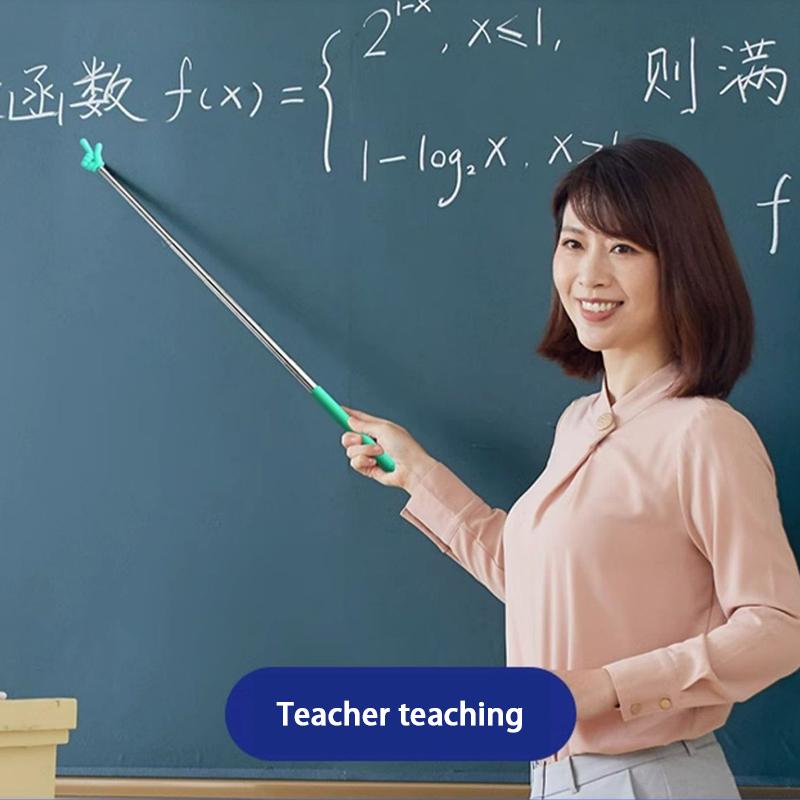 Retractable Teacher Pointer Finger Design Stainlesssteel Telescopic School Teaching Pointer Stick Teacher Supplies For Classroom