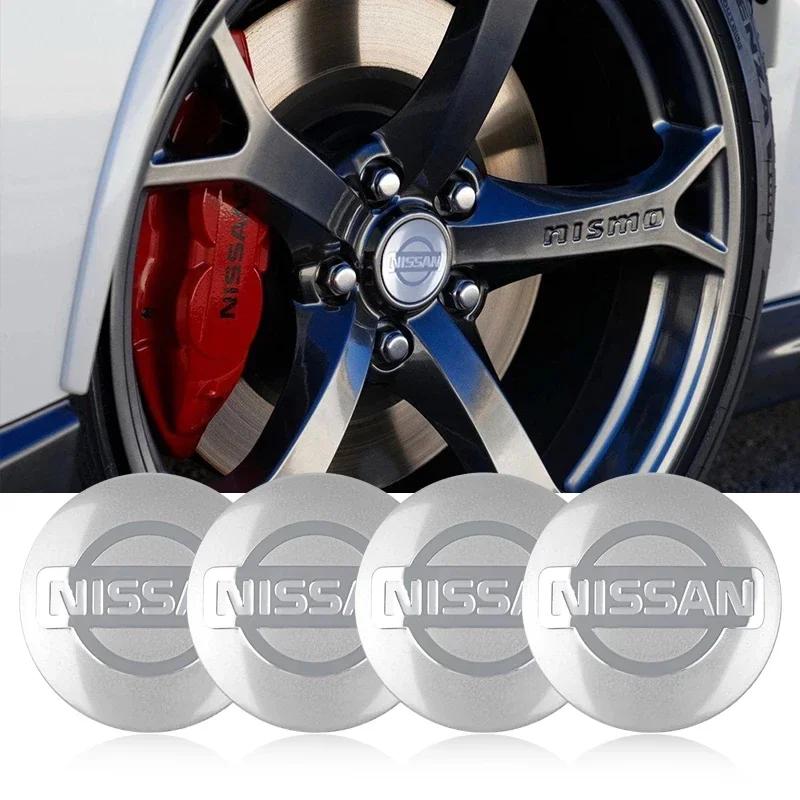 Nissan 4 Stück 56MM Auto Radnaben-Mittelkappen Aufkleber Für Nissan Nismo TiidaT Teana GTR 350Z 370Z 240SX Juke Note Versa