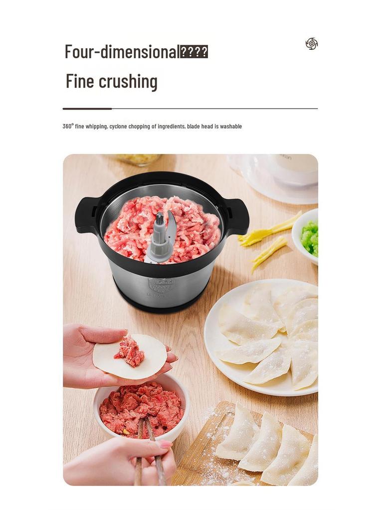 Multifunktionale Fleischmühle & Küchenmaschine aus Edelstahl, Elektrischer Babykostbereiter mit großem Fassungsvermögen