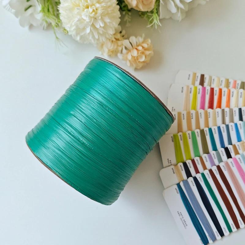 600M Raffia Strohgarn Häkelgarn für DIY Stricken Sommerstrohhut Handtaschen Kissen Handgeflochtenes Strohgarn