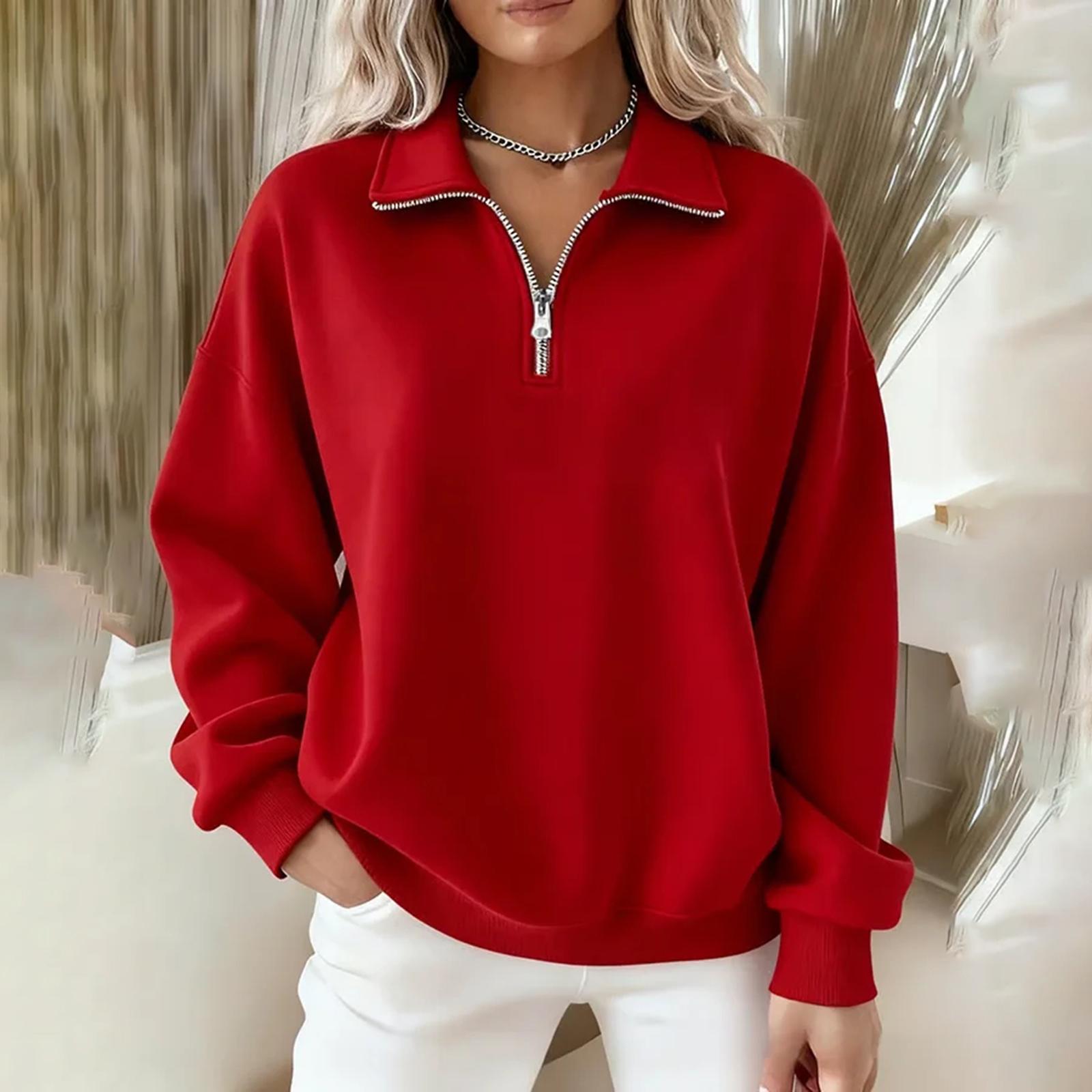 

Women s casual and fashionable loose solid color pullover long sleeved sweatshirt M розовый