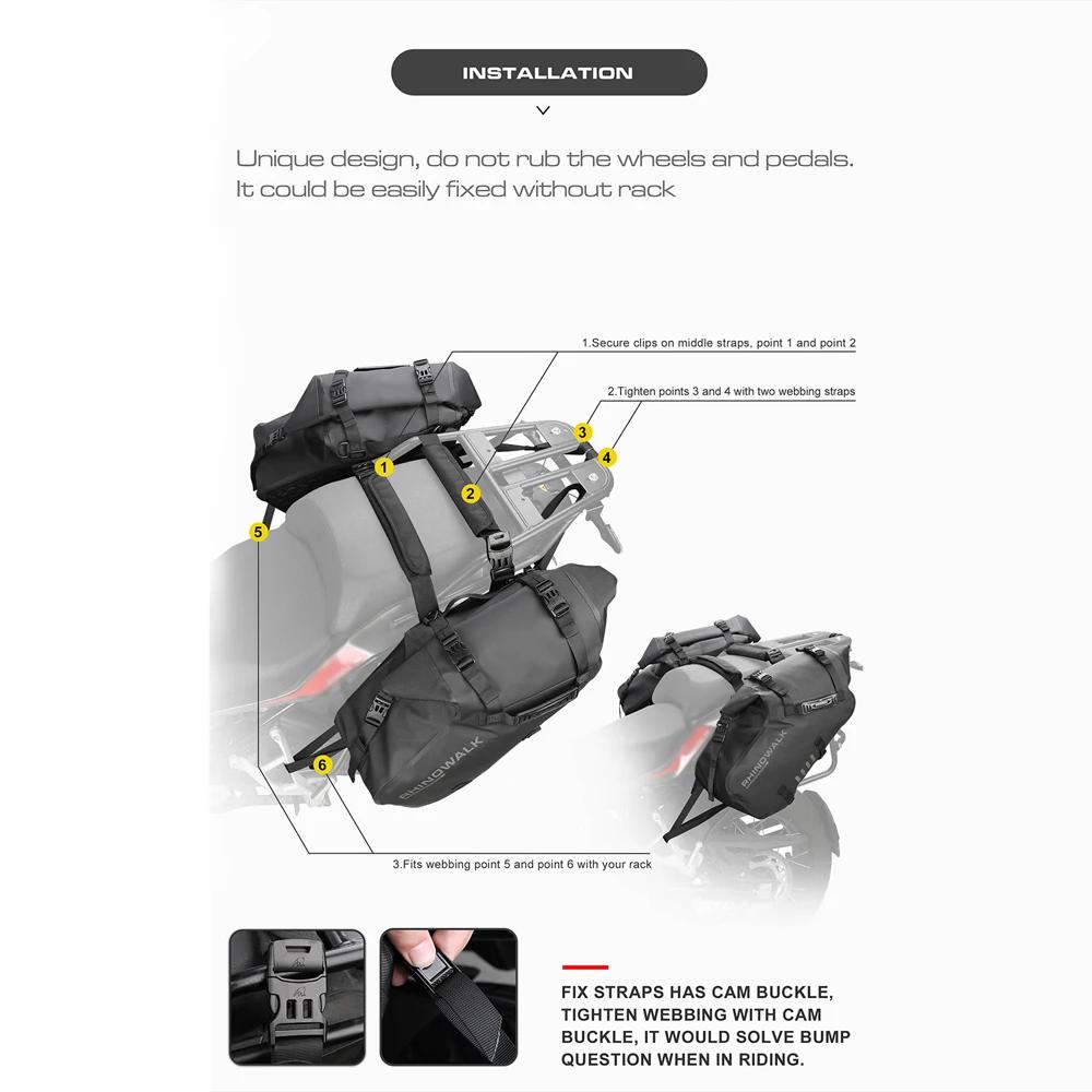 Motorcycle Rearseat Bag Large Capacity Motorcycle Bag Universal Motorcycle Riding Rear Bag Motorcycle Tools Storage Side Bag чёрный