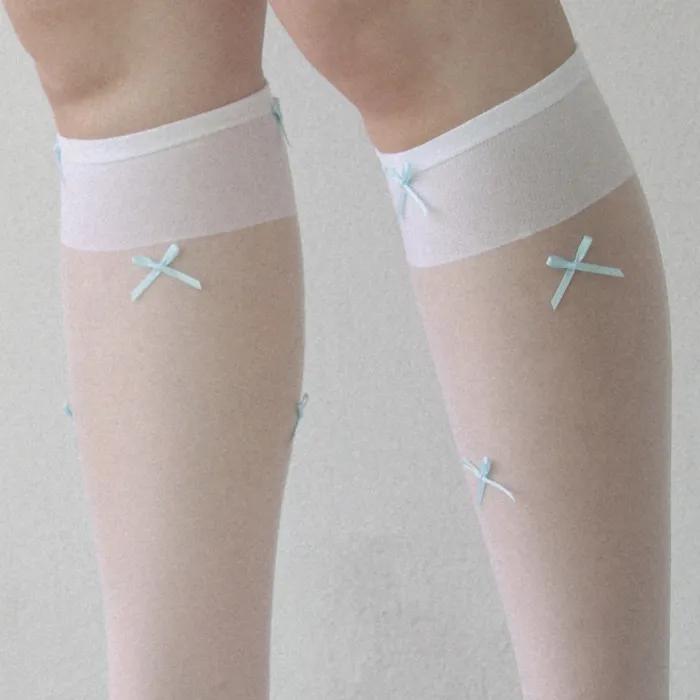 Blue ribbon half stockings