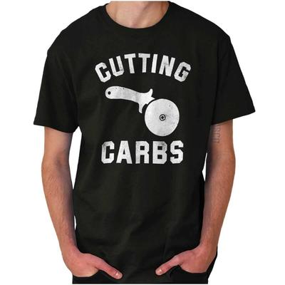 Funny Gym Diet Humor Cutting Carbs Food Joke Womens or Mens Crewneck T Shirt Tee