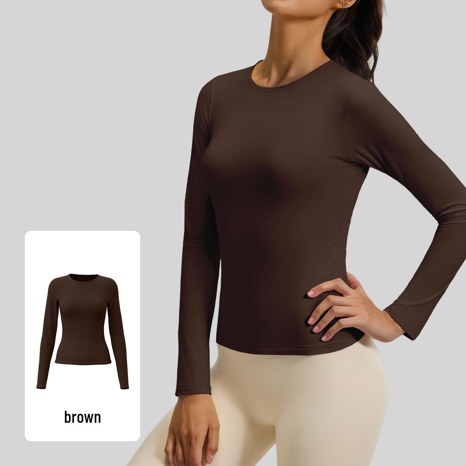 In Stock: 2026 Autumn Slim Fit Nude Sports Yoga Long Sleeve Pilates Top Extra Extra Large
