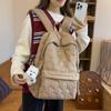 Small fresh solid color embroidered thread cotton clothes schoolbag spring new large-capacity Japanese backpack
