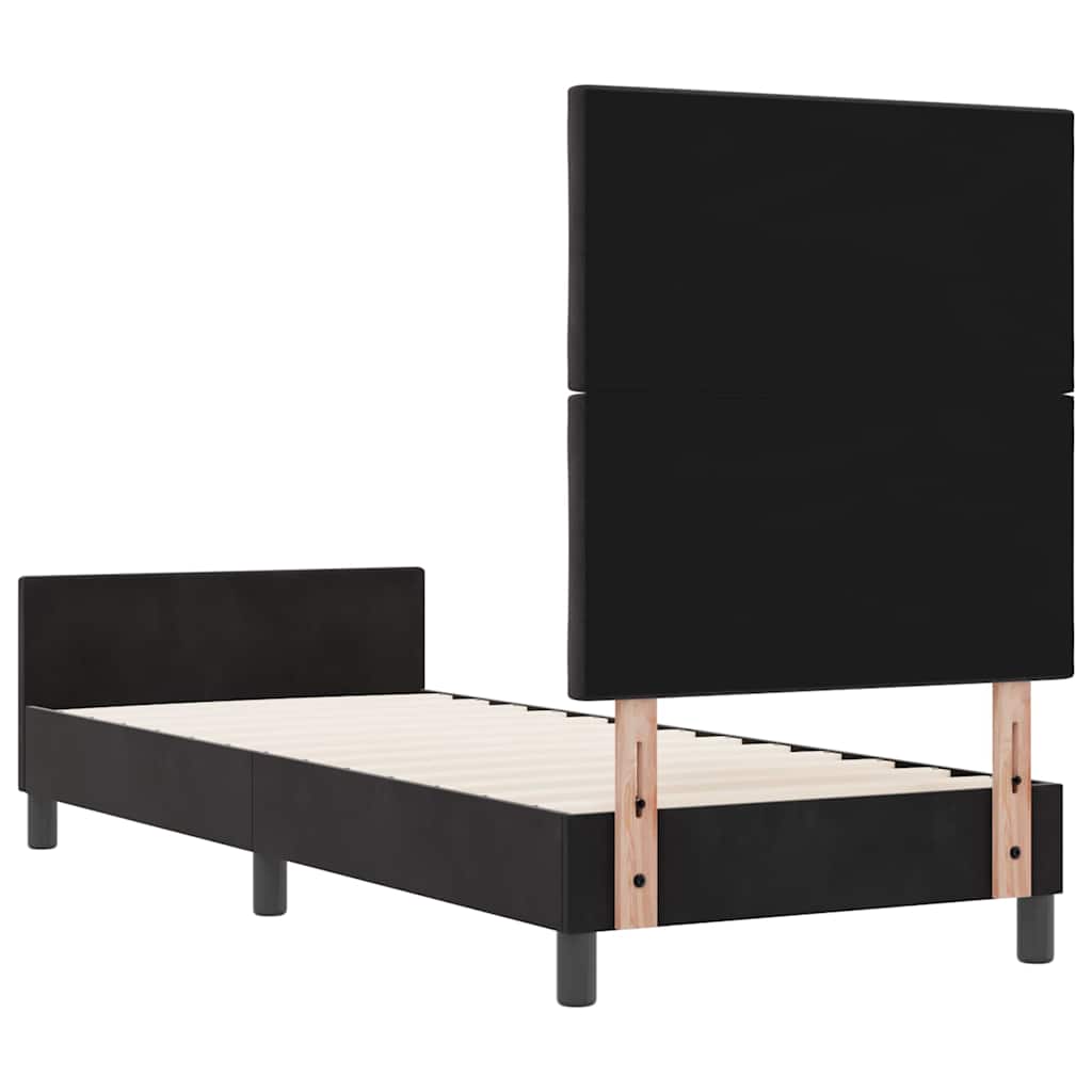 Boxspring Bed with Headboard Black 80 X 200 Cm Velvet