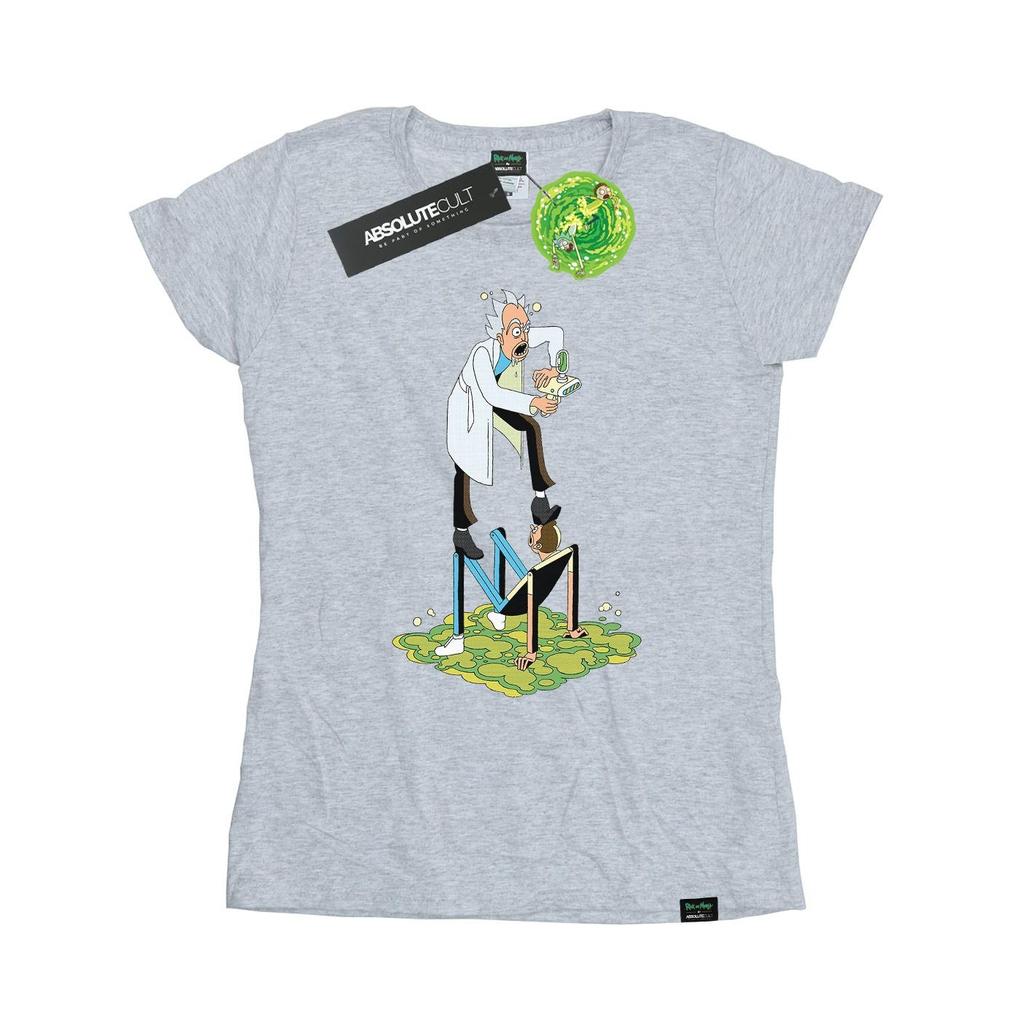 Rick And Morty Damen-/Damen-T-Shirt aus Baumwolle mit stilisierten Charakteren
