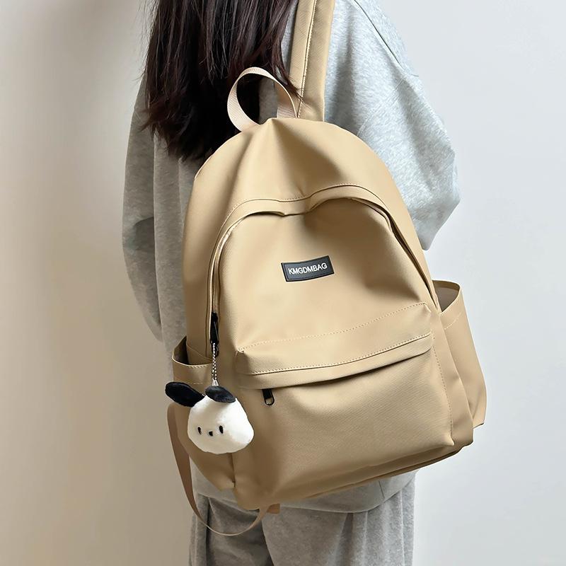 Schoolbag for Girls, Junior High School, Senior High School and College Students, Solid Color, Simple Style, Couple's Same Style Backpack for Girls