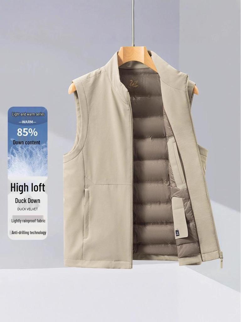 2025 Winter Herren Luxus Daunenweste Ärmellos Stehkragen