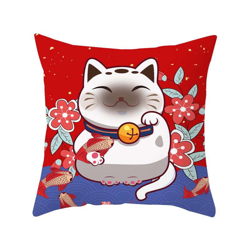 New Style of Lucky Cat Series Pillowcases, Home Office Sofa Pillow Cushion Covers, Seats