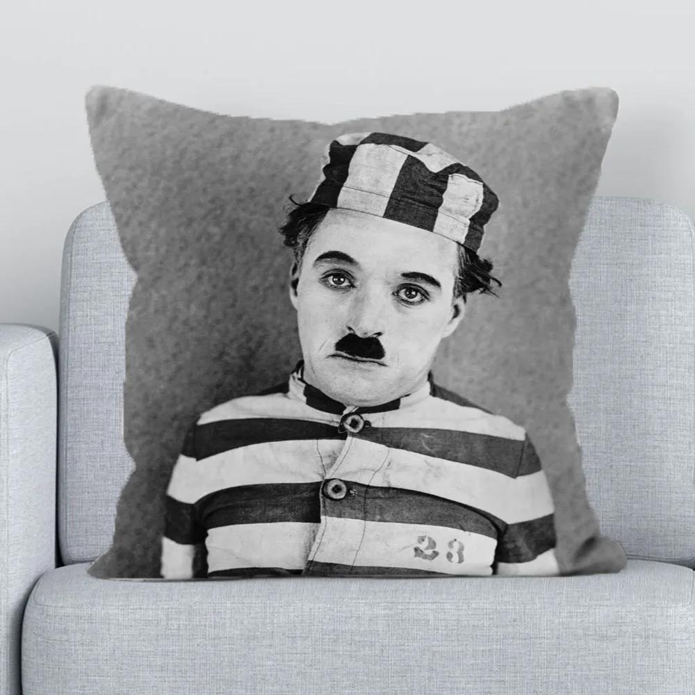 

Наволочка с двусторонней печатью Чарли Чаплина Чехол для подушки Чехлы для постельных подушек Короткий плюш Осеннее украшение Подушка 66x66cm