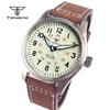 Tandorio 39mm Pilot Men's Diving Automatic Watch AR Sapphire Miyota8215/PT5000 Movt Mechanical Steel Wristwatch 20BAR Green Lume